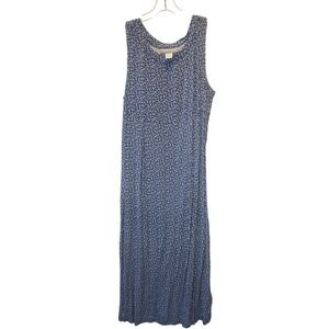 Carol Anderson California Vintage Blue Ditsy Floral Womens Maxi Dress Size 8 USA